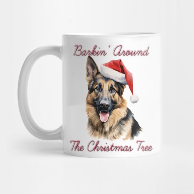 Christmas German Shepherd Dog in Santa Hat by Pawsitive Curios